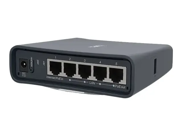 MikroTik RouterBOARD hAP ac lite RB952UI-5AC2ND - Radijo prieigos taškas - 100Mb LAN - 802.11a/b/g/n/ac - Dviejų juostų - DC maitinimas