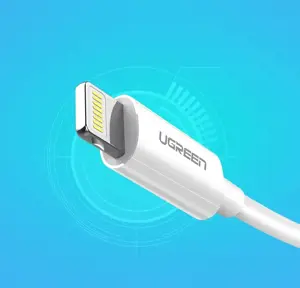 Ugreen kabelis USB 2.0 A lightning 2 m, 5V/2.4A iPhone 7 / 7plus / 6S / 6 / 6 Plus, iPhone 5s/5c/5, iPad Mini/Mini 2, iPad, 1 m, Lightning, USB A, vyriškas, vyriškas, baltas