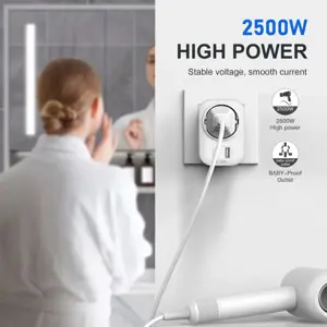Tech-Protect travel adapter TA100 UK-EU, white