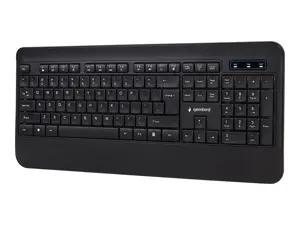 GEMBIRD KB-UML-03 Slim Rainbow backlight multimedijos klaviatūra, juoda, JAV išdėstymo