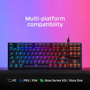 "HyperX Alloy Origins Core PBT HX Aqua" - mechaninė žaidimų klaviatūra, be klavišų (80-87 %), USB, mechaninė, QWERTY, RGB LED, juoda