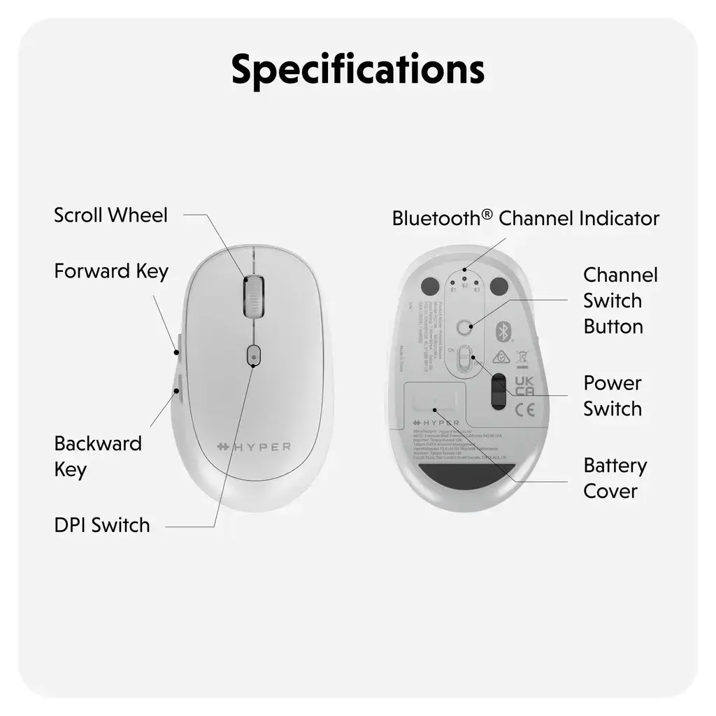 Hyper Next Bluetooth Mouse | Wireless | White