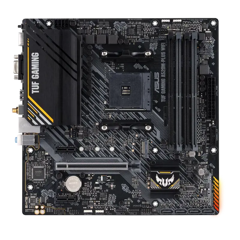 ASUS TUF GAMING A520M-PLUS WIFI, AMD, "Socket AM4", "AMD Ryzen™ 3", "AMD Ryzen™ 5", "AMD Ryzen™ 7", 3 kartos "AMD Ryzen™ 9", 5 kartos "AMD Ryzen 9", "Socket AM4", DDR4-SDRAM, 128 GB