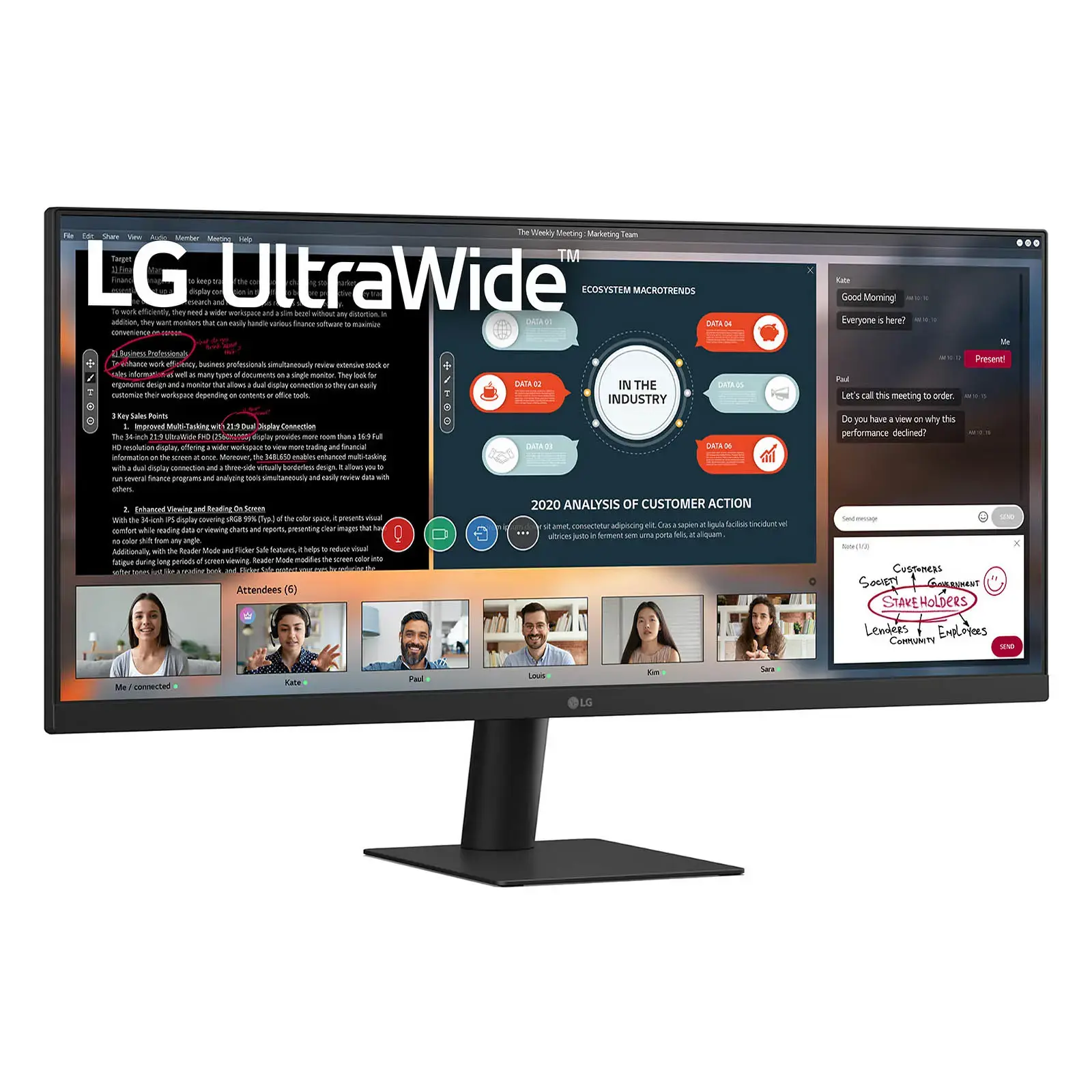 LG 29U511A-B, 73.7 cm (29"), 2560 x 1080 pixels, WFHD, LCD, 5 ms, Black