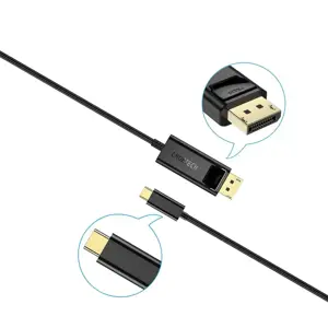 Choetech unidirectional USB Type C monitor video cable - Display Port 4K 1,8m black (XCP-1801BK)