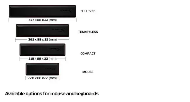 "HyperX" riešo atrama - klaviatūra - kompaktiška 60% 65%, juoda, vienspalvė, gelis, guma, riešo atrama, neslystantis pagrindas