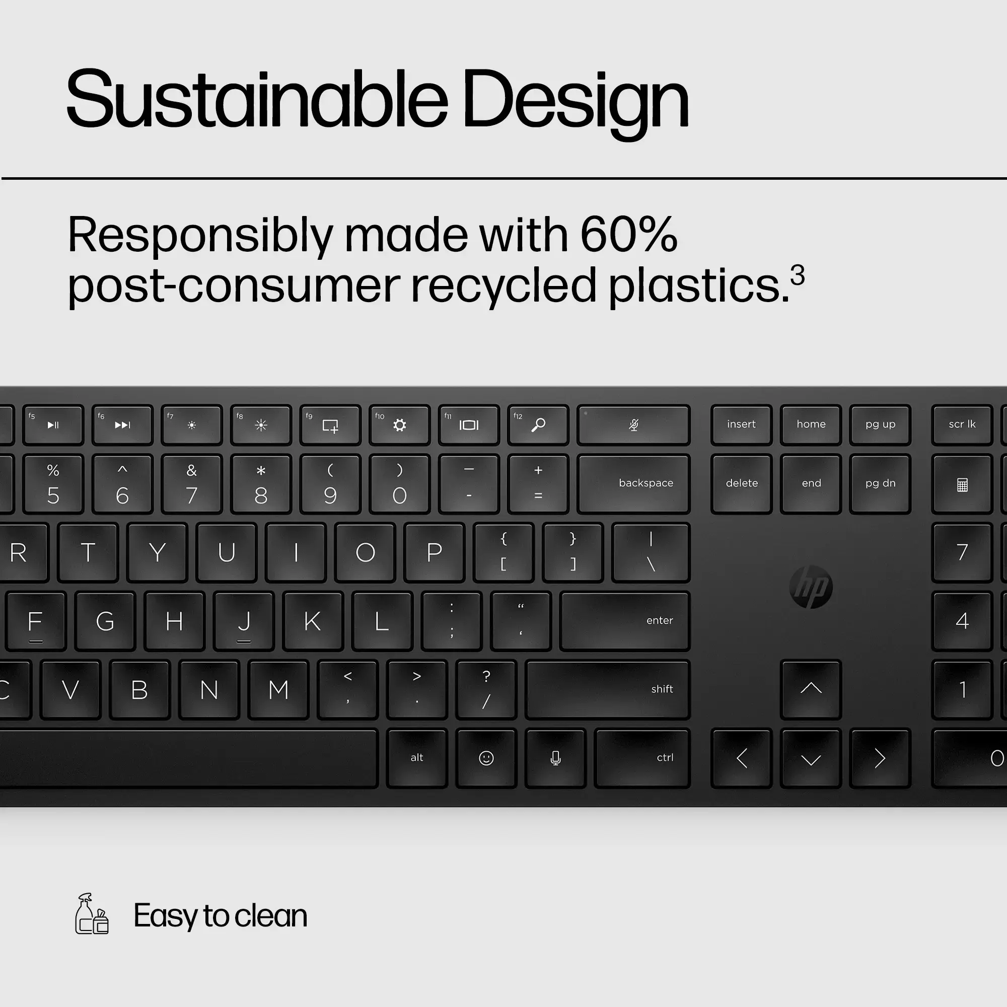 HP 450 programuojama belaidė klaviatūra, pilno dydžio (100 %), RF belaidė + USB, mechaninė, QWERTY, juoda