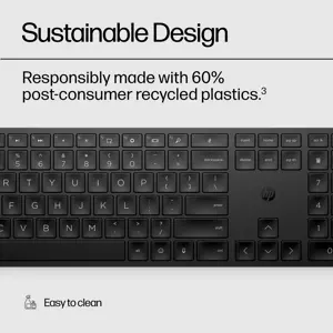 HP 450 programuojama belaidė klaviatūra, pilno dydžio (100 %), RF belaidė + USB, mechaninė, QWERTY, juoda