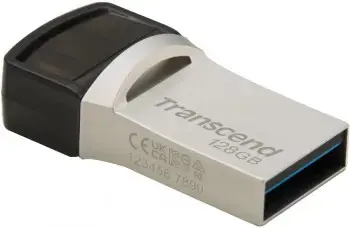 TRANSCEND 128GB USB3.0 Pen Drive OTG Type A&C Silver