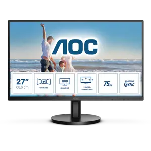 Monitorius AOC Q27B3MA, 2560 x 1440 pixels, Black
