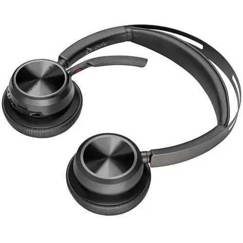 Poly Voyager Focus 2 Belaidės ausinės, Bluetooth, USB-C/A Adapter, Charging stand, Juoda