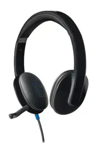"Logitech H540" USB kompiuterio ausinės, laidinės, biurui / skambučių centrui, 20-20000 Hz, 120 g, ausinės, juodos spalvos