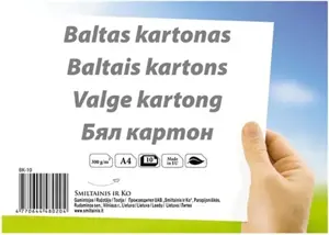 Kartonas SMLT, A4, 300 g, baltas, (10)  0708-101