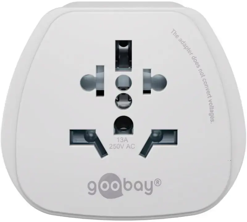 Kelionės adapteris, (JK, JAV, IT, CH, į ES), 94026. Goobay