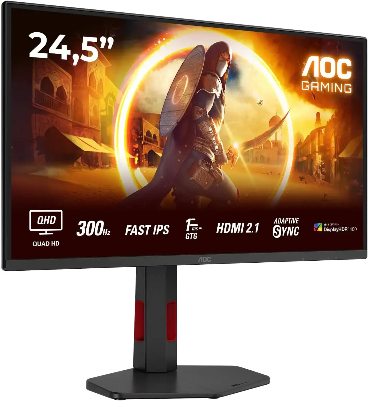 AOC Q25G4SR | 24.5 " | Fast IPS | QHD | 16:9 | 300 Hz | 1 ms | 2560 x 1440 pixels | 400 cd/m² | HDMI ports quantity 2 | Black