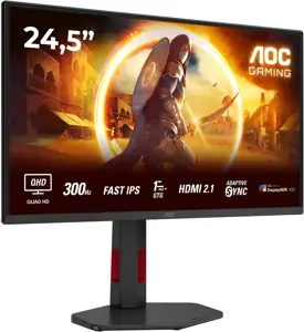 AOC Q25G4SR | 24.5 " | Fast IPS | QHD | 16:9 | 300 Hz | 1 ms | 2560 x 1440 pixels | 400 cd/m² | HDMI ports quantity 2 | Black