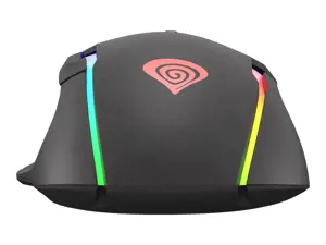NATEC Genesis žaidimų pelė Xenon 220 optinė 6400DPI su programine įranga RGB apšviesta juoda