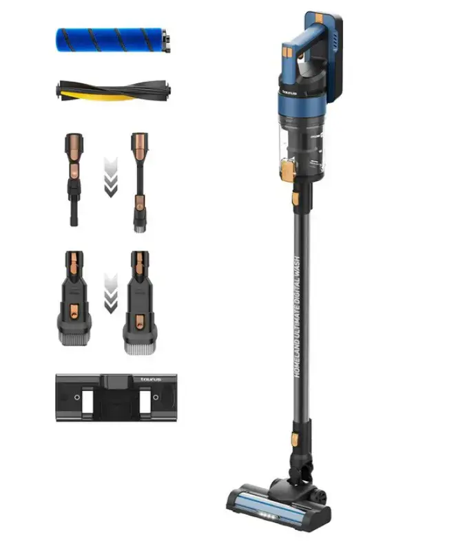 Cordless hoover with mop function Taurus Homeland Ultimate Digital Wash