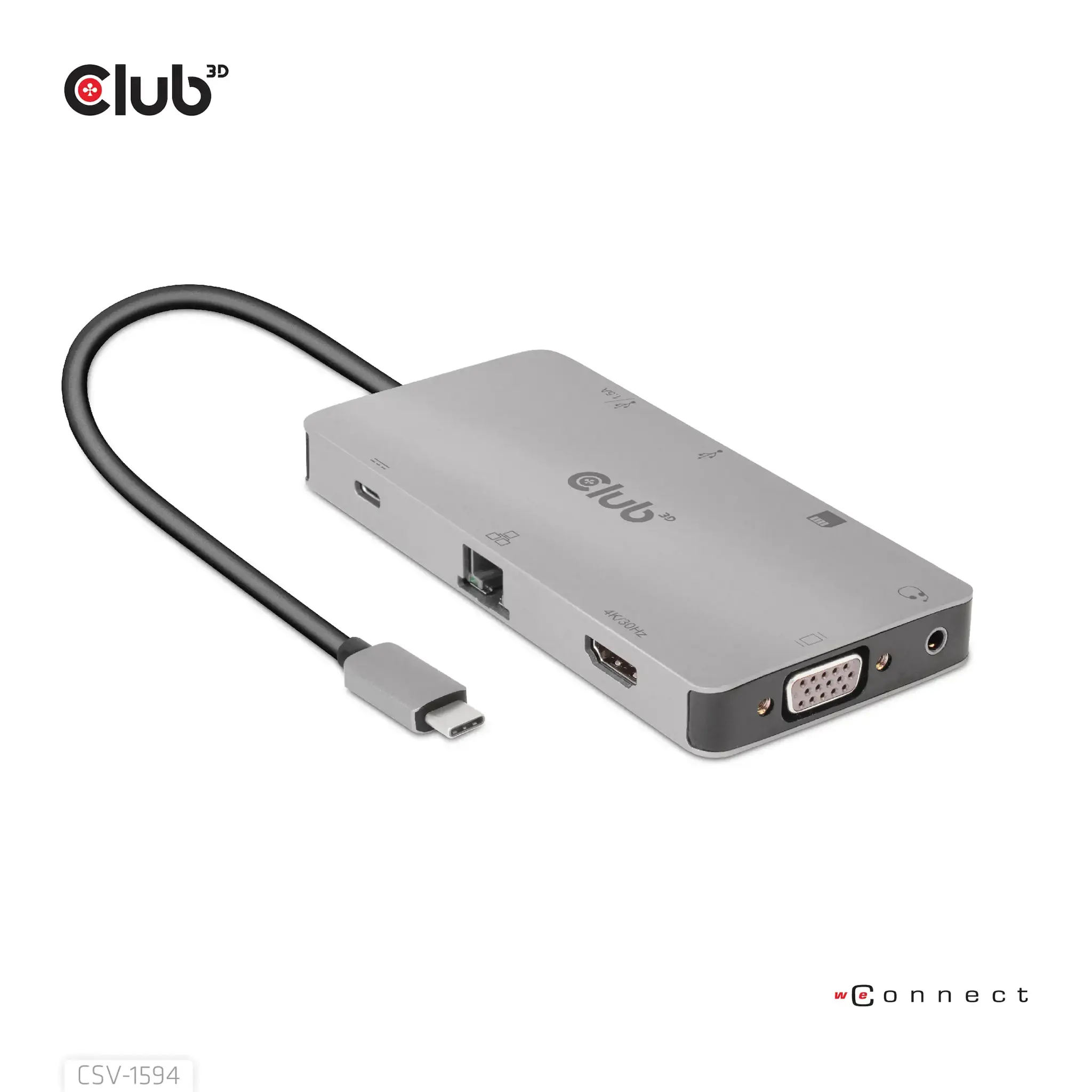 CLUB3D USB Gen1 Type-C 9-in-1 hub with HDMI, VGA, 2x USB Gen1 Type-A, RJ45, SD/Micro SD card slots and USB Gen1 Type-C Female port, USB 3.2 Gen 1 (3.1 Gen 1) Type-C, 3.5mm, HDMI, RJ-45, USB 3.2 Gen 1 (3.1 Gen 1) Type-A, USB 3.2 Gen 1 (3.1 Gen 1) Type-C, VGA, MicroSD (TransFlash), SD, 5000 Mbit/s, 60 Hz, 1920 x 1080 (HD 1080), 3860 x 2160