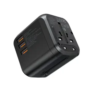 Choetech Fast Universal GaN USB Travel Charger Type C | 3 x USB-A 30W Power Delivery Black (PD5008-BK)