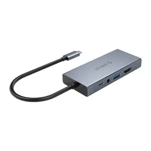 Orico 5-in-1 Adapter Hub, HDMI 4K + USB 3.0 + VGA + AUX + USB-C PD 60W