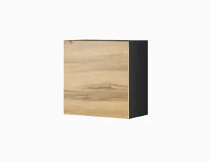 "Cama" kvadratinė spintelė VIGO 50/50/30, juoda / botano ąžuolas
