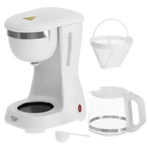 Kavos aparatas Adler AD 4381w, 0,6 litrai, Balta, Drip