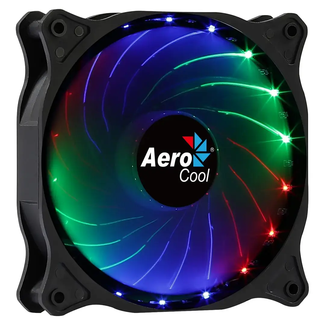 "Aerocool COSMO12FRGB" kompiuterio ventiliatorius 12 cm LED RGB Molex jungtis, tylus, juodas, ventiliatorius, 12 cm, 1000 aps/min, 23,9 dB, 26,2 cfm, juodas