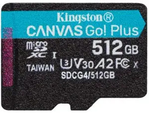 KINGSTON 512 GB MICROSDXC CANVAS GO! PLUS GEN4 200R A2 U3 WITHOUT ADAPTER