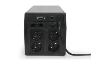 DIGITUS Line-Interactive UPS 1500VA/900W 12V/9Ah X2 akumuliatorius 4x CEE 7/7 AVR USB RS232 RJ-11/45 LCD ekranas
