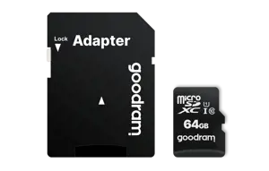 Goodram M1AA, 64 GB, MicroSDXC, Class 10, UHS-I, 100 MB/s, 10 MB/s