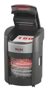 Rexel ShredMax AutoFeed+ 150X paper shredder, P4, 150 sheets, 15-litre waste bin