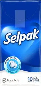 Vienkartinės nosinaitės SELPAK Classic, 4 sl., balta sp., 10 vnt./pak.