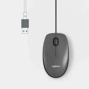 "Logitech" pelė M100, dvipusė, optinė, A tipo USB, 1000 DPI, pilka