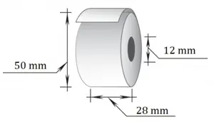 Terminė kasos juosta, 28 mm x 25 m/12 mm, 10 vnt/pak