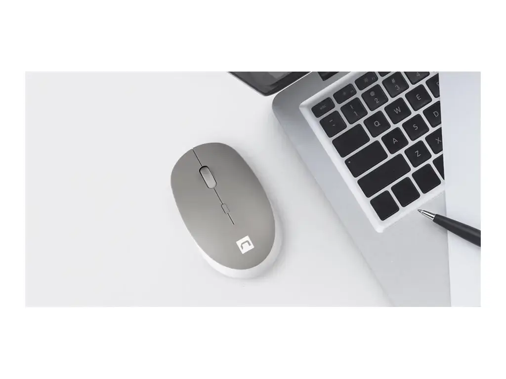 NATEC belaidė pelė Harrier 2 1600DPI "Bluetooth 5.1" baltai pilka