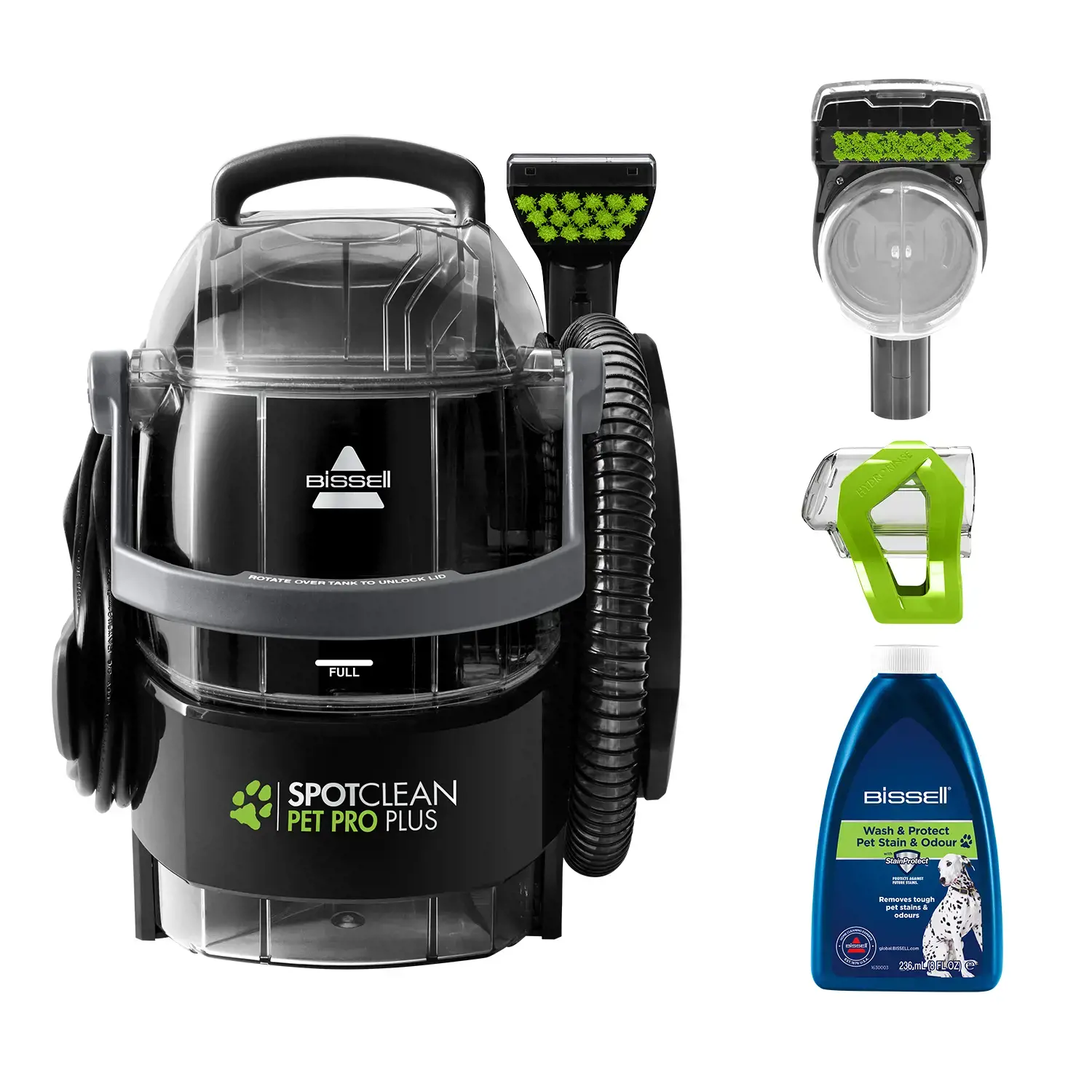 "Bissell SpotClean Pet Pro Plus" valytuvas 37252, veikiantis su laidu, rankinis, juodas/titaninis, 24 mėn. garantija