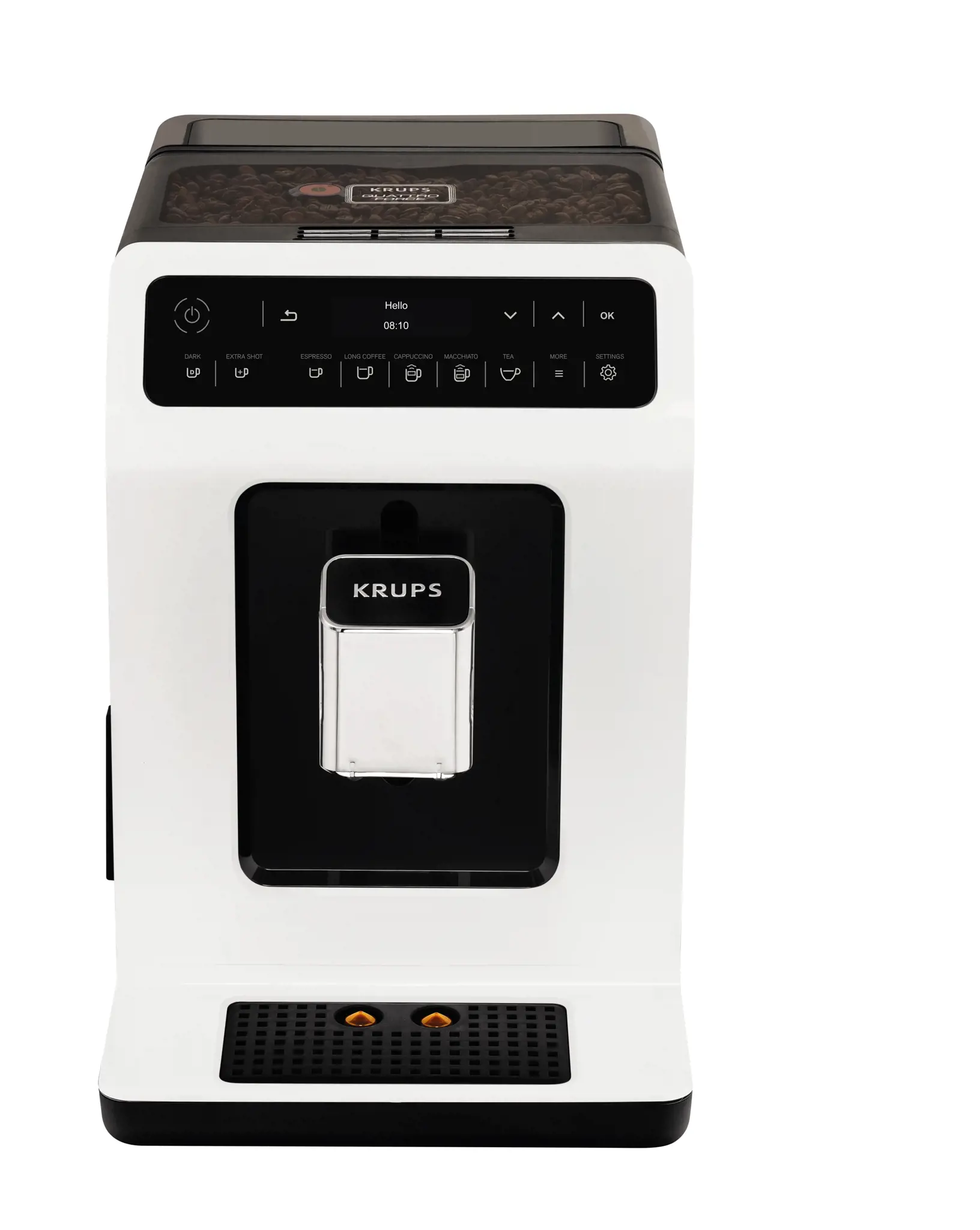 Krups Evidence EA8901, Espresso machine, 2.3 L, Coffee beans, Built-in grinder, 1450 W, White