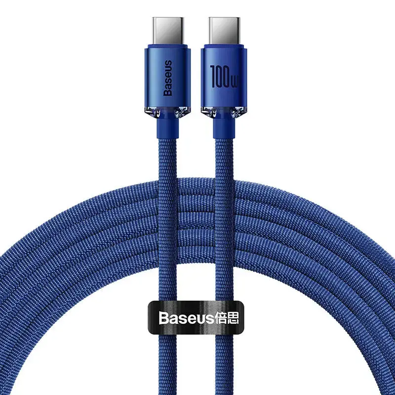 Baseus Crystal Shine Series cable USB cable for fast charging and data transfer USB Type C - USB Type C 100W 1.2m blue (CAJY000603)