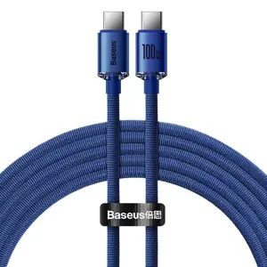 Baseus Crystal Shine Series cable USB cable for fast charging and data transfer USB Type C - USB Type C 100W 1.2m blue (CAJY000603)