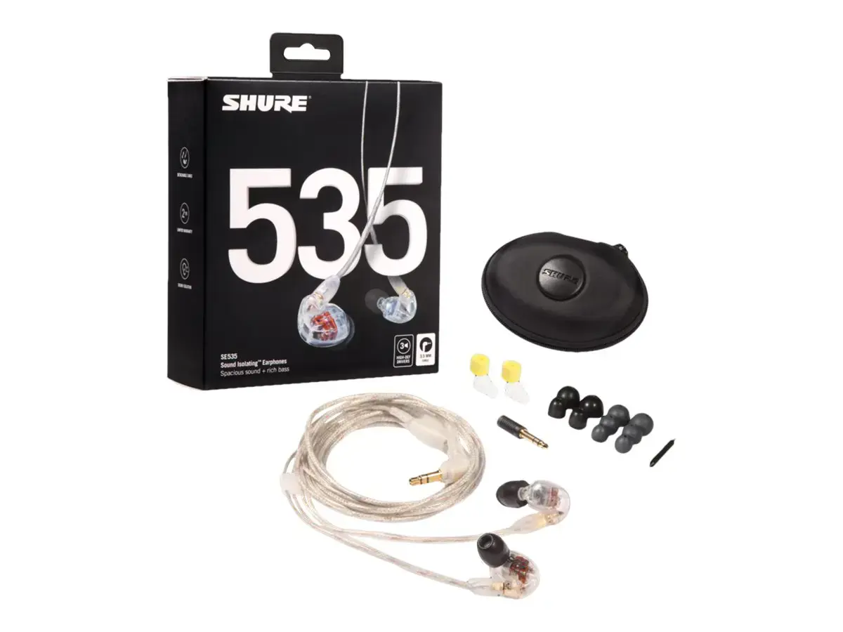 "Shure SE535" ausinės, skaidrios