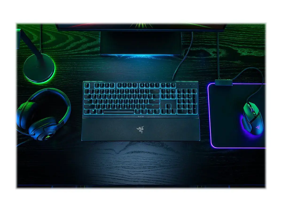 "Razer" žaidimų klaviatūra "Ornata V3 X" RGB LED apšvietimas, NORD, laidinė, juoda, tyli membrana, skaitmeninė klaviatūra