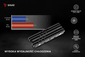 SAVIO aušinimas M.2 NVME 2280 diskams, AK-60, juodas
