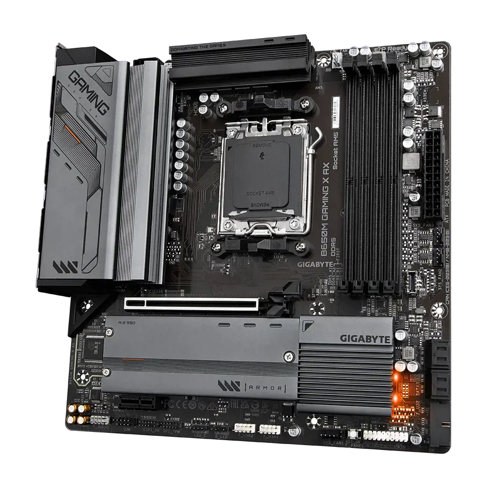 Gigabyte B650M GAMING X AX (rev. 1.x), AMD, Socket AM5, AMD Ryzen™ 5, AMD Ryzen 7 7th Gen, AMD Ryzen 9 7th Gen, Socket AM5, DDR5-SDRAM, 128 GB