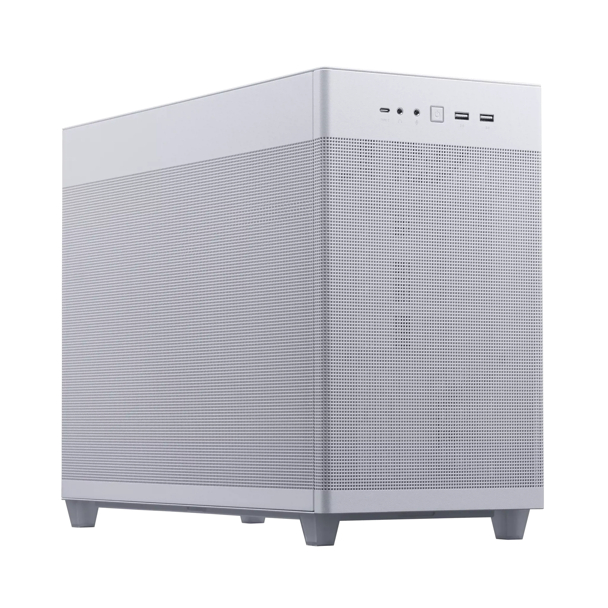 ASUS Prime AP201 MicroATX, Mini Tower, kompiuteris, baltas, micro ATX, Mini-ITX, 17 cm, 33,8 cm