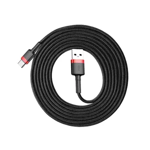 Baseus Cafule CATKLF-C91 USB-C įkrovimo laidas 3A / PD / QC 3.0 / 200 cm juodas