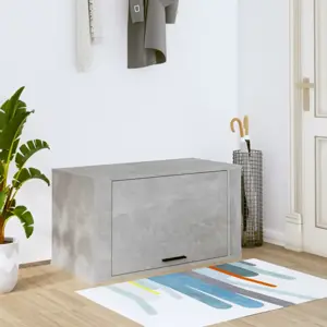 Sieninė spintelė batams, betono pilka, 70x35x38cm, mediena