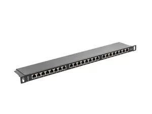LANBERG PPS6-0024-B Lanberg Patch Panel 24 prievadų 0,5U, kat. 6, ekranuota, juoda