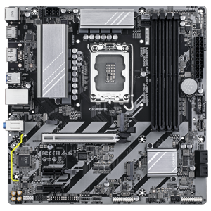 Mainboard GIGABYTE Intel B860 Express LGA1851 Micro-ATX Memory DDR5 Memory slots 4 2xPCI-Express 1x 1xPCI-Express 16x 2xM.2 1xHDMI 1xDisplayPort 1xAudio-In 1xAudio-Out 1xMicrophone 3xUSB 2.0 3xUSB 3.2 1xPS/2 1xRJ45 B860MD3HP1.0