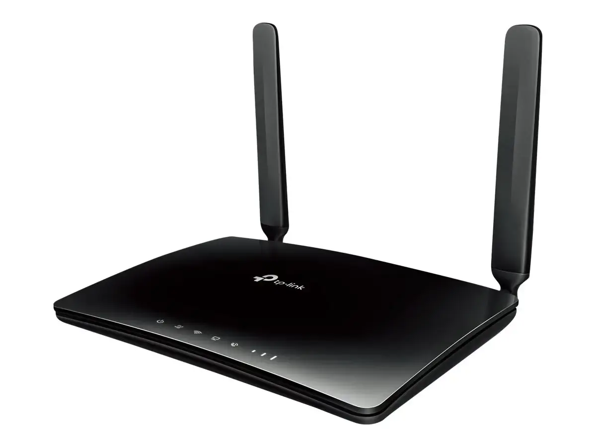 TP-Link N300 4G LTE telefonijos Wi-Fi maršrutizatorius, "Wi-Fi 4" (802.11n), vienos juostos (2,4 GHz), Ethernet LAN, 3G, juodas, stalinis maršrutizatorius
